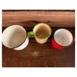 Vintage Enamelware Camping Cups & Mugs – 3 Piece Lot