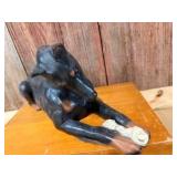 Vintage Doberman Pinscher Figurine – Black & Tan Reclining Dog Statue