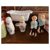 Lot of Salt & Pepper Shakers , Woodys Canister, Bowl & More