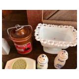 Lot of Salt & Pepper Shakers , Woodys Canister, Bowl & More