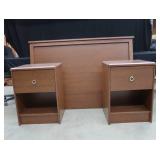 QUEEN BOLT ON HEADBOARD WITH 2 MATCHING NIGHTS STANDS