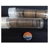 VINTAGE BUTTON AND WHEAT PENNIES