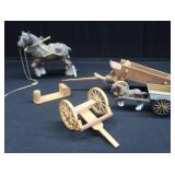 VINTAGE CLYDESDALES AND WOODEN WAGONS