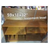 Mid-Century Style Wood Bookcase 59 X 18 X 32 in