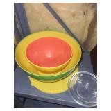 Mixed Kitchenware Lot - Bowls, Glasses, Cutlery, Knife Block & Plates