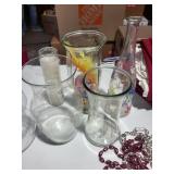 Mixed Lot of Glass Decor, Craft Supplies, Jewelry & Tote Bags