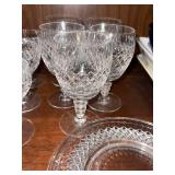 Vintage Cut Crystal Stemware Lot Goblets Coupes & Plates 12 Pc Set