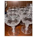 Vintage Cut Crystal Stemware Lot Goblets Coupes & Plates 12 Pc Set