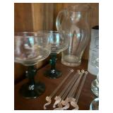 Mixed Barware Glass Lot Pitcher Shaker Margarita Glasses Novelty