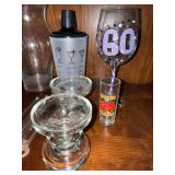 Mixed Barware Glass Lot Pitcher Shaker Margarita Glasses Novelty