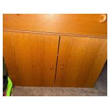 Vintage 2-Piece 3 Drawer Over 2 Door Storage Cabinet Oak Finish