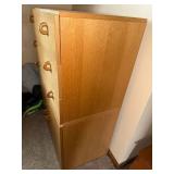 Vintage 2-Piece 3 Drawer Over 2 Door Storage Cabinet Oak Finish
