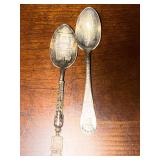 Vintage Silverplate Flatware Serving Utensils Souvenir Spoons 8 Pc Lot