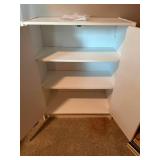 White 2 Door Storage Cabinet Shelving Unit 24 x 12 x 31 Good