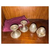 Silver Plated Decor Lot Candlesticks Egg Trinket Boxes China