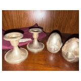 Silver Plated Decor Lot Candlesticks Egg Trinket Boxes China