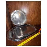 Swedish Stainless Steel Serving Tray & Plate Set 18/8 Marked Good