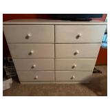 White 8 Drawer Dresser Chest Painted Wood Bedroom Storage 47x39in