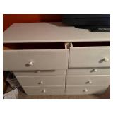 White 8 Drawer Dresser Chest Painted Wood Bedroom Storage 47x39in