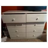 White 8 Drawer Dresser Chest Painted Wood Bedroom Storage 47x39in