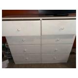 White 8 Drawer Dresser Chest Painted Wood Bedroom Storage 47x39in