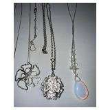 Mixed Fashion Jewelry Lot Necklaces Rings Earrings Rhinestone Silver Tone