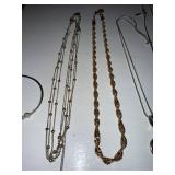 Mixed Costume Jewelry Lot Necklaces Pendants Bracelet Silver Gold Tone