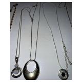 Mixed Costume Jewelry Lot Necklaces Pendants Bracelet Silver Gold Tone
