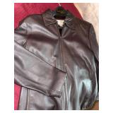 Worthington Lambskin Leather Zip Front Jacket Brown Women