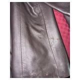 Worthington Lambskin Leather Zip Front Jacket Brown Women