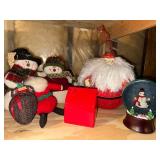 Mixed Christmas Decor Lot Santa Snow Globe Plush Snowmen Holiday