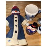 Assorted Snowman Christmas Decor Lot Plush Mug Figurines Goblet