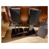 Polk Audio Speakers on Stands Plus Insignia Speaker Mixed Lot