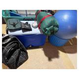 Camping Gear Lot Coleman Sleeping Bag Cooler High Sierra Rolling Pack