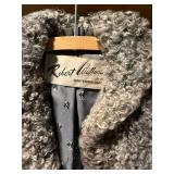 Robert Wallace Curly Lamb Fur Jacket Gray Vintage Womenâs Coat