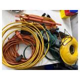 Mixed Extension Cord Lot w Cordpro Reel Outdoor Power Accessories