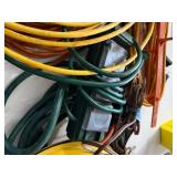 Mixed Extension Cord Lot w Cordpro Reel Outdoor Power Accessories