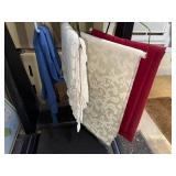 Assorted Table Linens Lot 4 Blue Red Damask Lace Runners Cloths