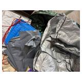 Mixed Lot Utility Tarps Outdoor Covers Green Blue Gray Silver Good