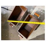 Pair Mid Century Modern Style Wood Planter Boxes w Metal Handles