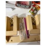 Mixed Household Hardware Lot Shelf Brackets Command Hangers Broom Holder