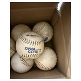 Mixed Lot of 9 Used Baseballs & 1 Softball Practice Game Balls