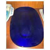 Mixed Serveware Lot Cobalt Glass Bowls Platter Ceramic Dish Shakers