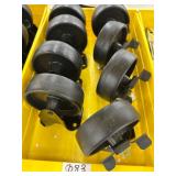 (8) CASTERS - Black - see photos for scale (4 swivel, 4 rigid)
