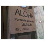Aloha porcelain enamel bathtub left...