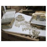 Shell chime and glass serving ware...