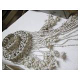 Shell chime and glass serving ware...