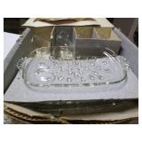 Shell chime and glass serving ware...