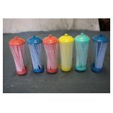 Plastic straws with caddies 80ct pe...