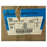 3 Full Boxes (75) "Snap On" Type One Hole Clamps for Thinwall Metallic Conduit